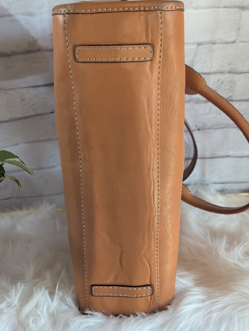 Vintage MICHAEL Michael Kors Tan Leather Tote with Front Zips & Dustbag - Picture 4 of 13
